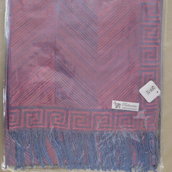 Greek Key Pashmina 100% Cashmere Women NEW - Picture 10 of 13